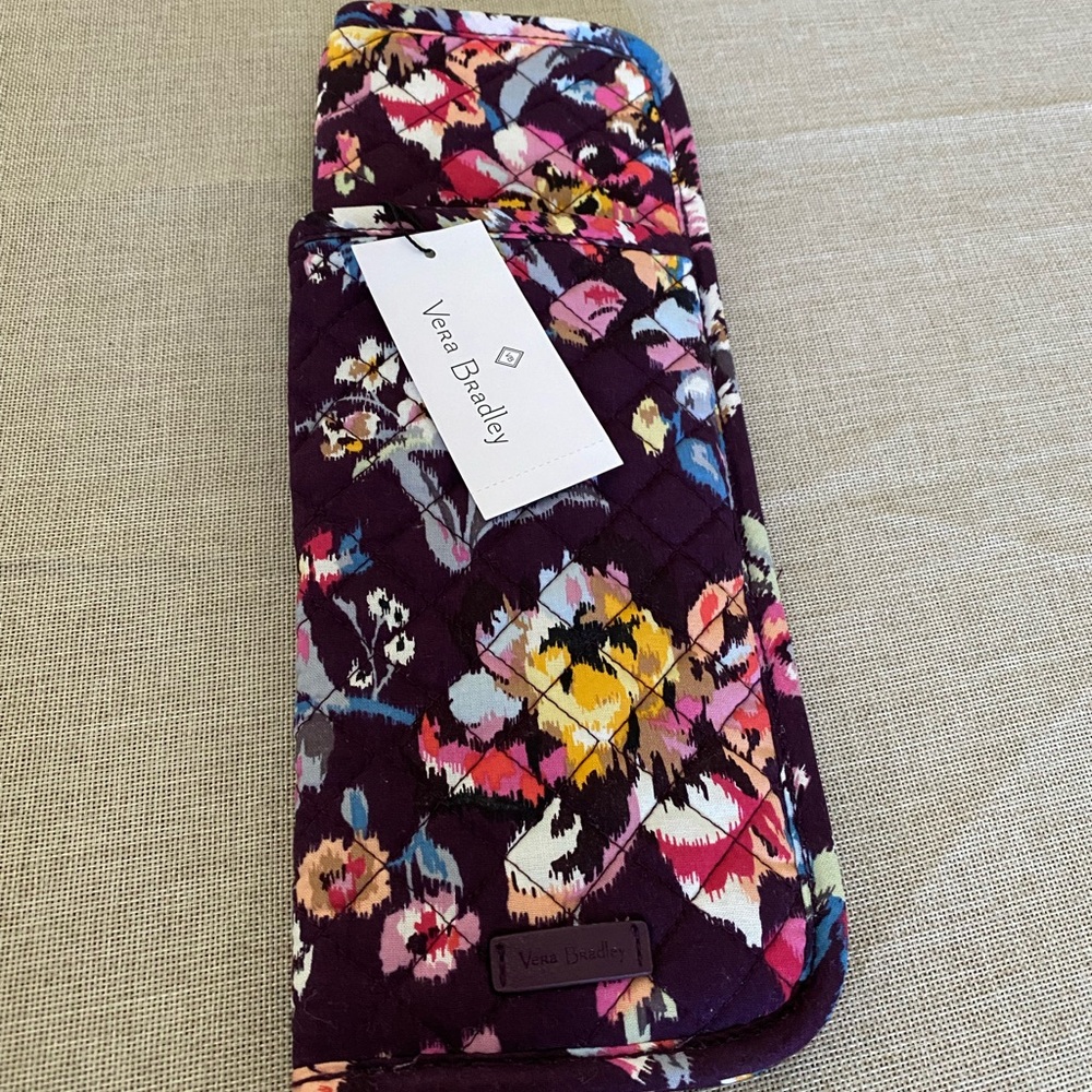 Vintage Vera Bradley Purple Floral Quilted Curling Flat Iron Cover Accessory NWT